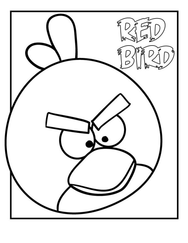 Print red bird kleurplaat